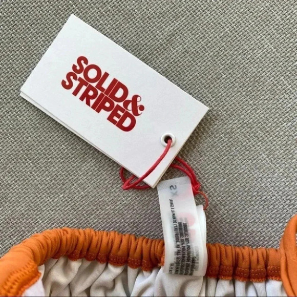 NWT Free People Solid & Striped The Paula One Piece Swimsuit Strapless Orange XS - Picture 14 of 15